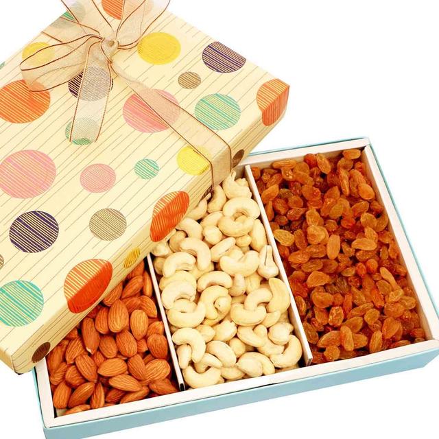 Polka Printed Dryfruit Box