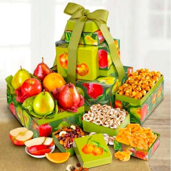 Succulent Fruit and Snacks Tower